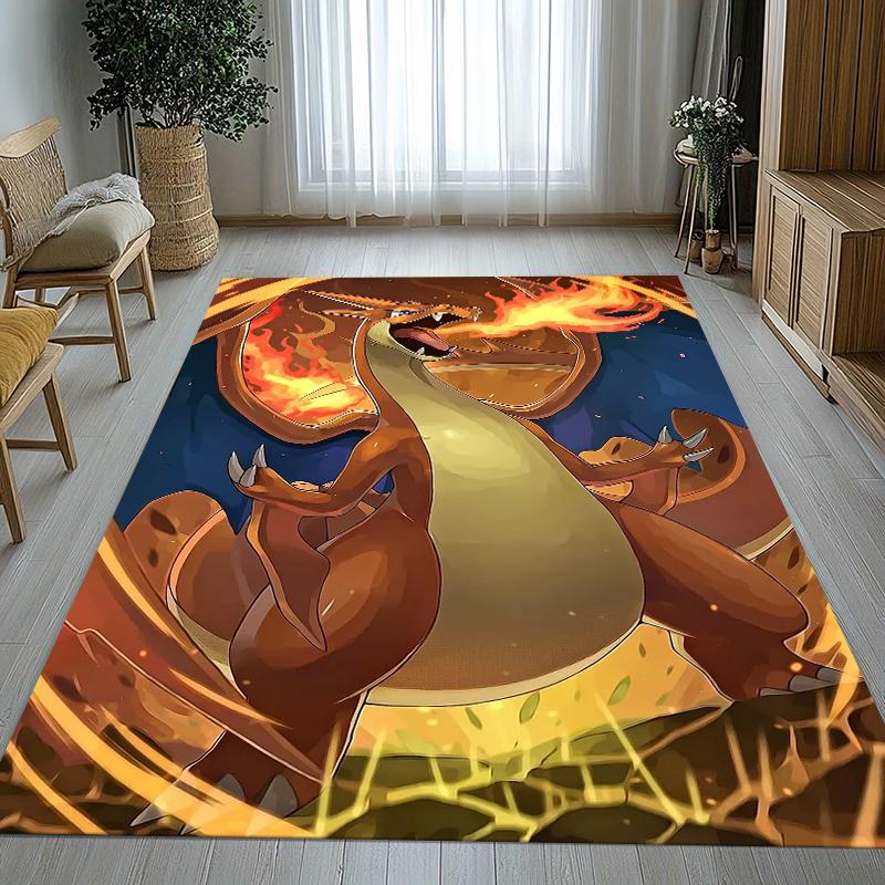 Charizard Charmander Pokemon Living Room Non-Slip Area Rug Soft Carpet for Bedroom Kids Playroom Sofa,Home Decor Doormat Gift