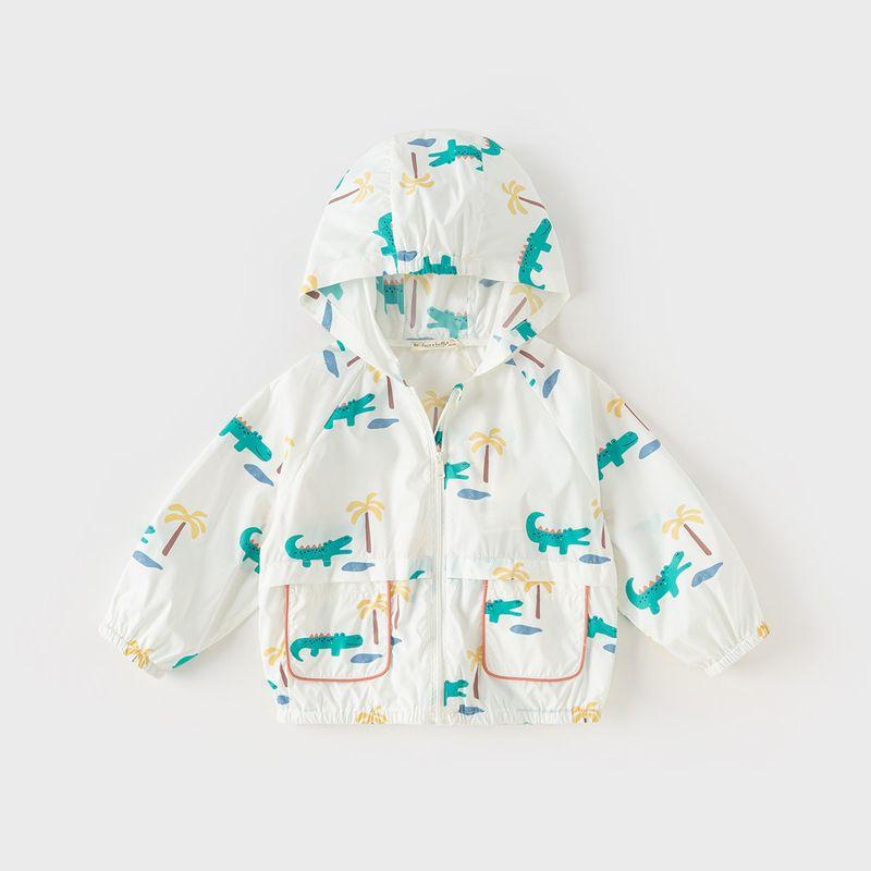 David Bella Boys  Sun Protection Clothing Summer New Lightweight Children s Sun Protection Clothing Dinosaur Print Hooded Jacket Children s Clothing