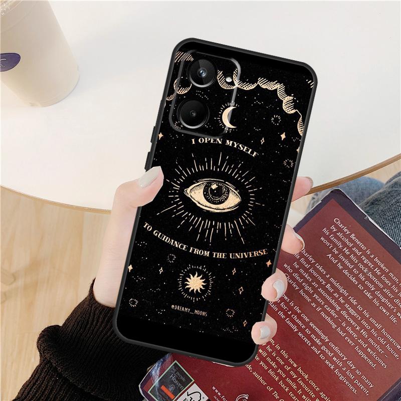 Death Tarot Cat Case For Realme GT 6 6T 5 GT7 Pro 10 11 12 13 14 Pro Plus C53 C51 C21Y C25S C55 C67 C61 C75