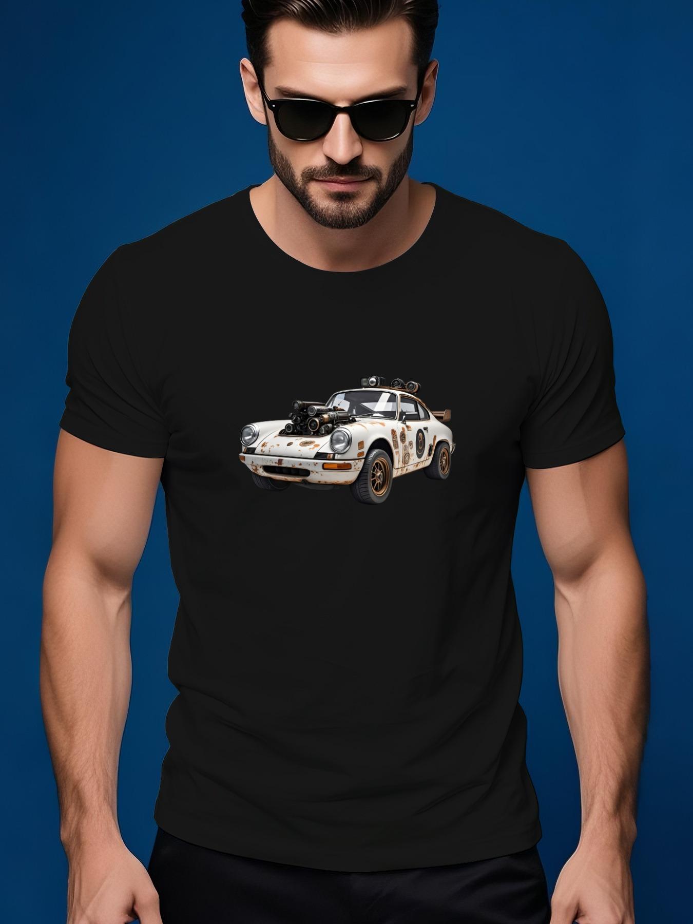 Steampunk Retro Car Engine Graphic Tshirt - 100% Cotton C... M