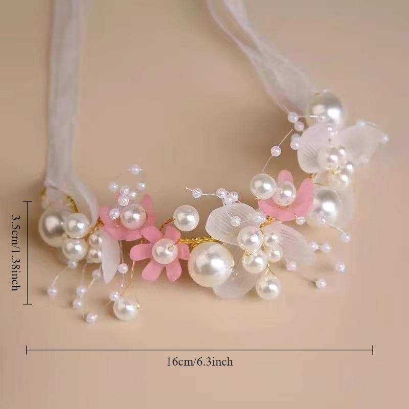 1pc Ethereal Headpiece - Ancient Chinese Hanfu Hair Accessory with Floral Braided Band, Pastel Floral Hairband for Women