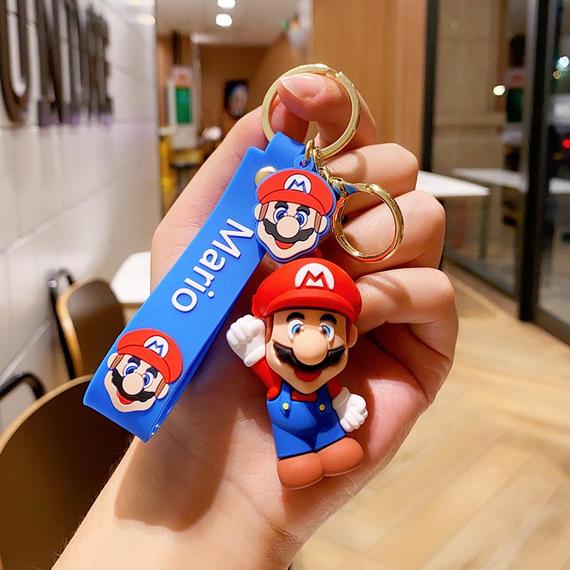 

Super Mario Bros Keychain Anime Figure Toad Yoshi Decoration Backpack Pendant Accessories Kids Men Boy X-mas Halloween Gifts toy