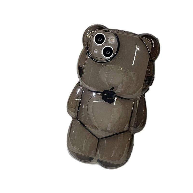Ins Japan Cute 3d Bear Transparent Phone Case For Iphone 14 13 12 11 Pro Xs Max X Xr Cartoon Clear Animal Shockproof Soft Cover
