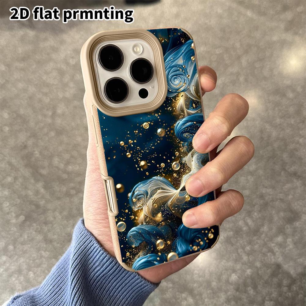 Phone Case: 2D flat lambskin suitable for iPhone 18 17 16 15 14 13Pro protective case, wave shell, curling swirl, Christmas and Halloween gifts