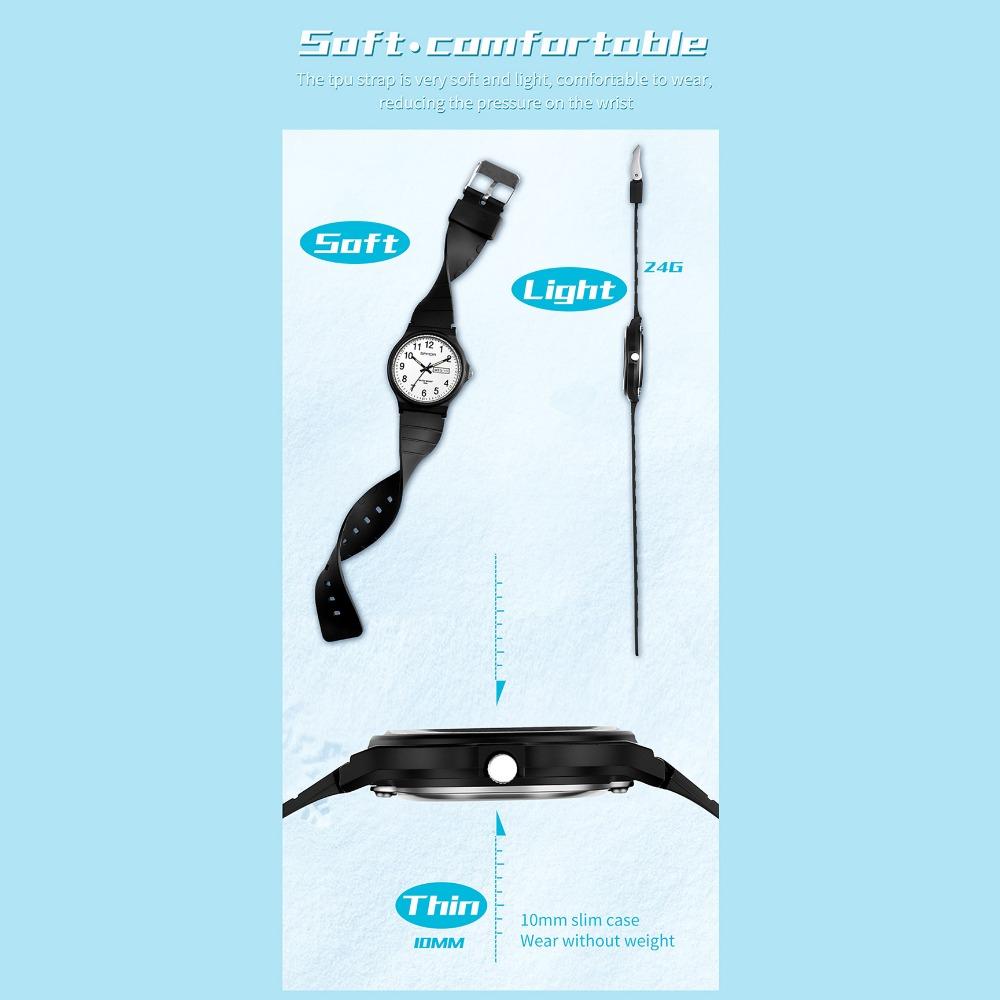 SANDA Electronic Quartz Analogue Double Calendar Waterproof Electronic Watch