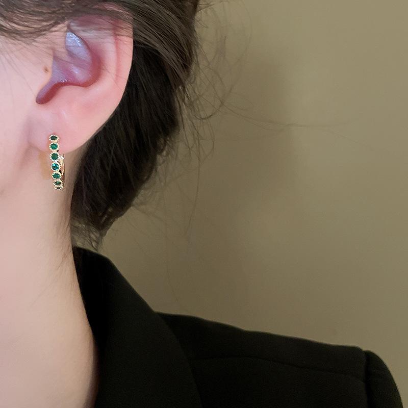 3 Pcs Minimalist Zircon Emerald Tassel Earrings for Weomen Exquisite Design Fashion Earring Set High-end Zircon Party Gifts