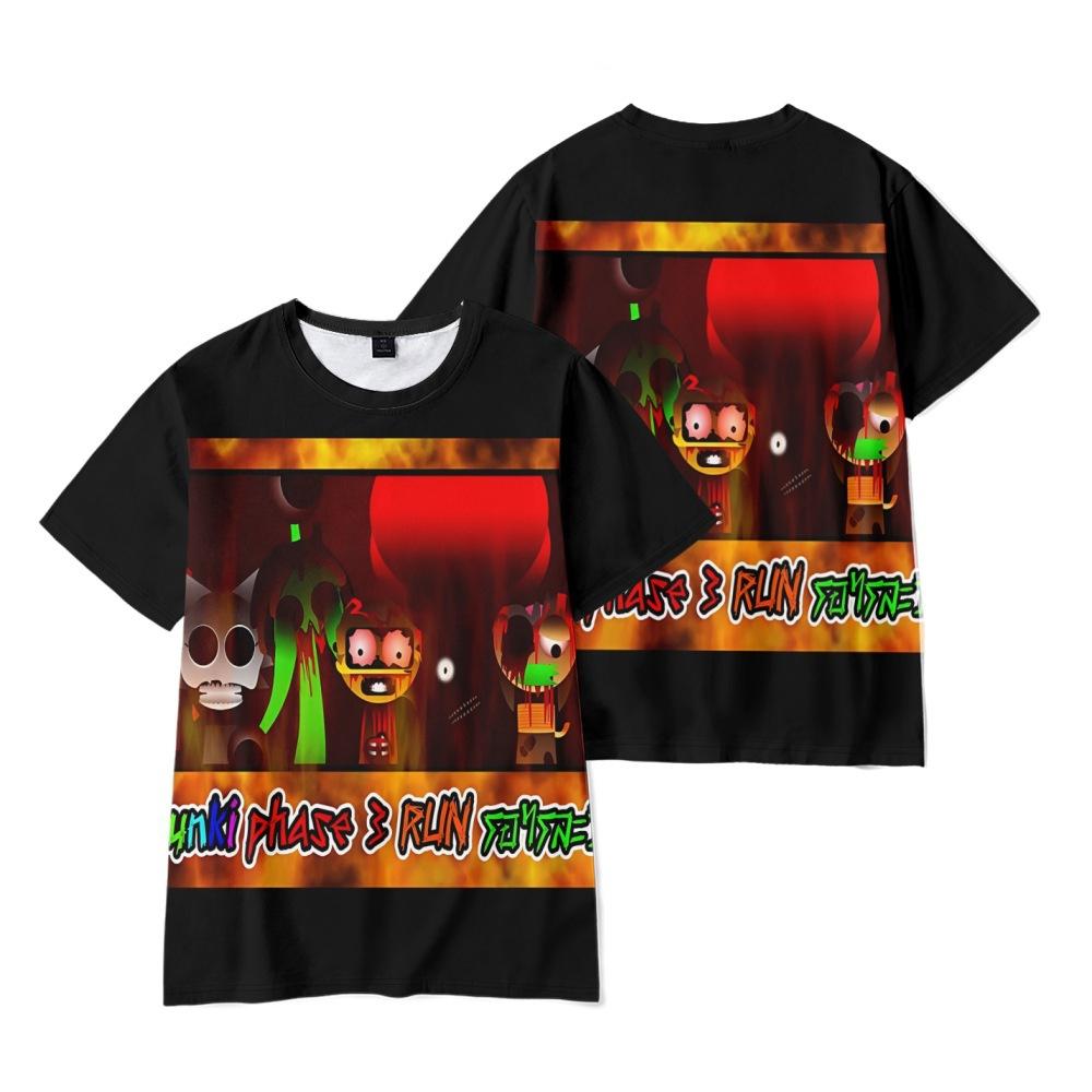 Sprunki T-shirt voor Mannen Vrouwen Zomerkleding Fitness Ronde Hals Anime Man T-shirt voor Mannen Oversized Mannen T-shirts Tops