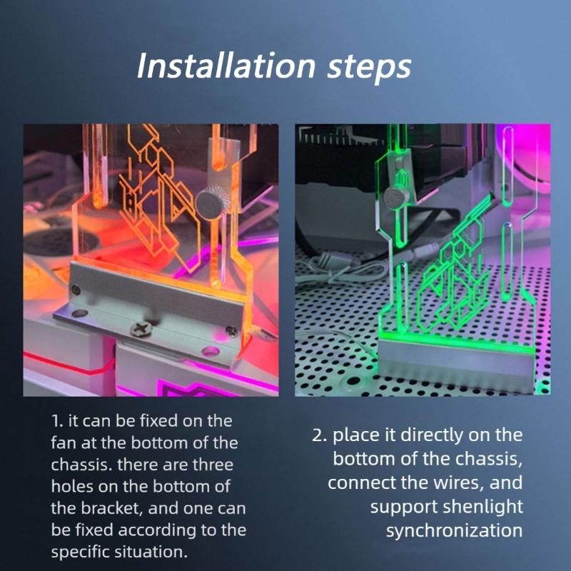 Multiple Position Acrylic GPU Support Stand Featuring ARGB Light Synchronization Technology for Desktop PC Case
