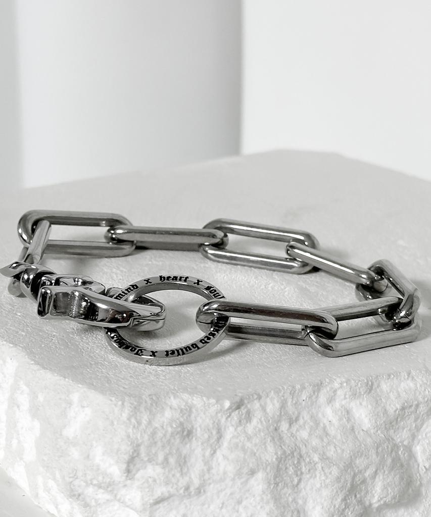 Blessed Bullet Ss-Lettering Buckle Cylinder Box Bracelet