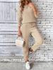Ensemble Sweat à Capuche en Polaire et Pantalon Droit à Poches Mode Européenne & Américaine Automne/Hiver 2025 pour Femmes