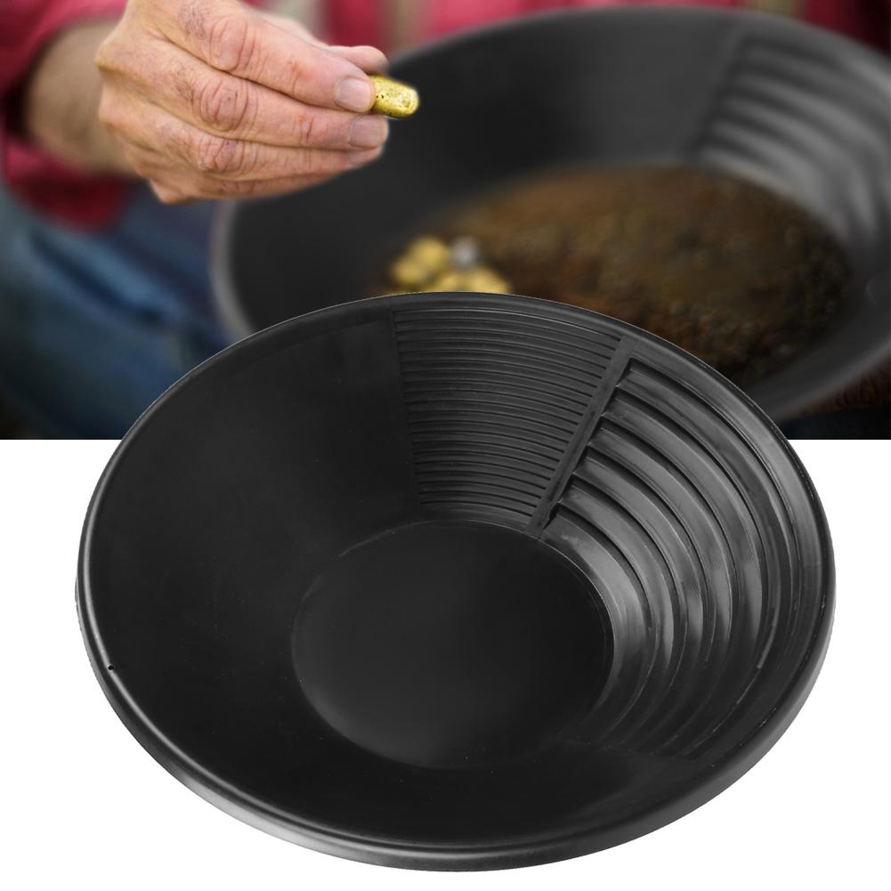 Multifuction Black Plastic Gold Mining Pan Rushing Sifting Classifying Gold Tool