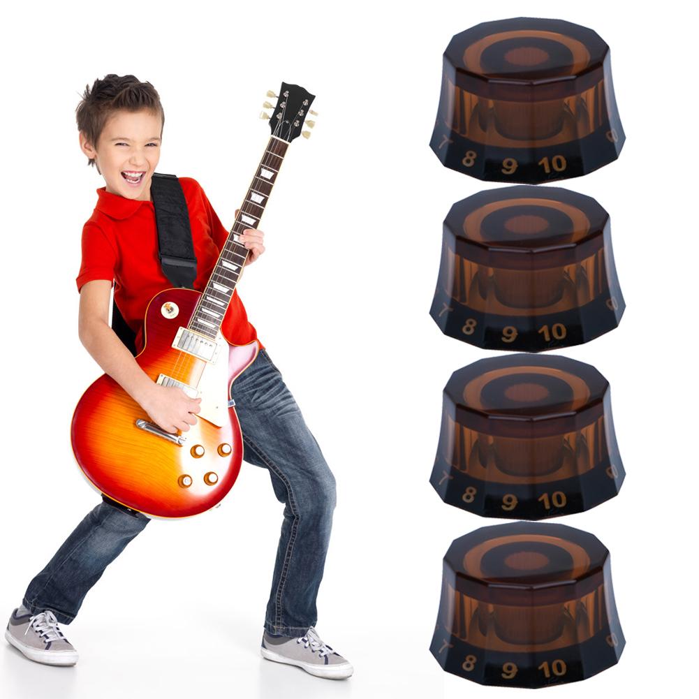 4 Pcs Electric Guitar Knobs Guitar Musical Instrument Parts Replacement Turning Guitar Knobs Lampshade Style Guitar Bell Knobs