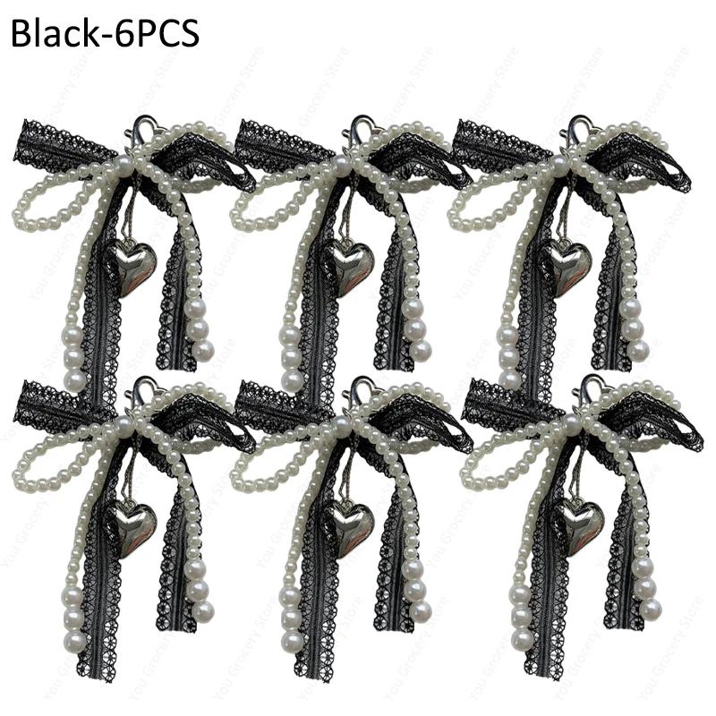 2025 New Korean Fashion Sweet Pearl Bow Keychain Phone Pendant Keyring Y2K Ins Aesthetic Holder for Girl Bag Pendant Accessories