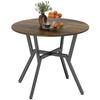 Dining Table, Round Kitchen Table with Black Legs, Anti-slip Foot Pads for Living Room, Dining Room 90 x 76 cm, Rustic Brown