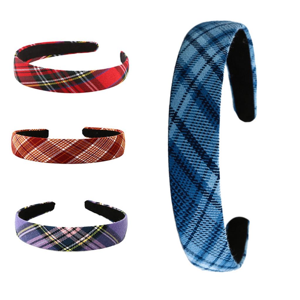 Checkered Wide Headband Adjustable Hair Styling Accessory For Women Girl Comfortable Daily Use All Matching Headpiece