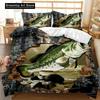 3D Print Fashion Big Pike Fishing Hunting Bedding Set Boys Girls Twin Queen Full Size Duvet Cover Pillowcase Bed Adult Bedroom