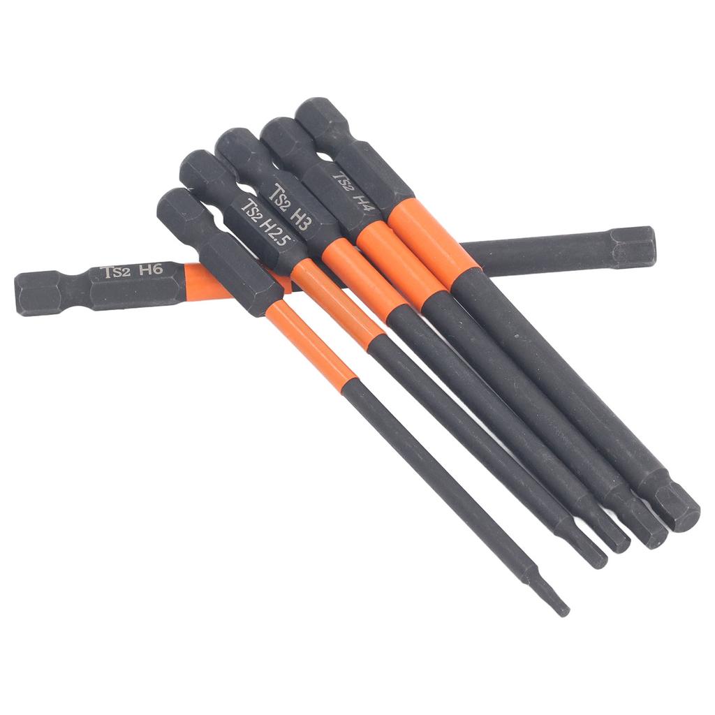 6 Szt. Zestaw Kluczy Sześciokątnych Bitów do Wiertarki H2 Do H6 100L Stop S2 Silne Magnetyczne Klucze Sześciokątne Bit do Wiertarki do Domu