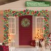 Lifelike Lighted Xmas Wreath 8 Modes Christmas Hanging Ornaments  Front Door Decor