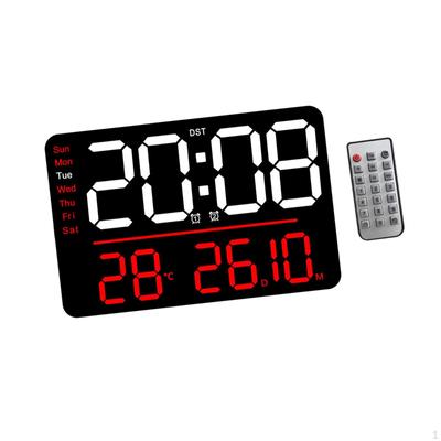 Digital Wall Clock Alarm Big Decor LED Large Screen for Bedroom Hotels