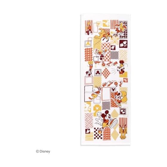 Towel Museum Tenugui Towel, 100% Cotton, Made in Japan, Disney Hareyaka Orange