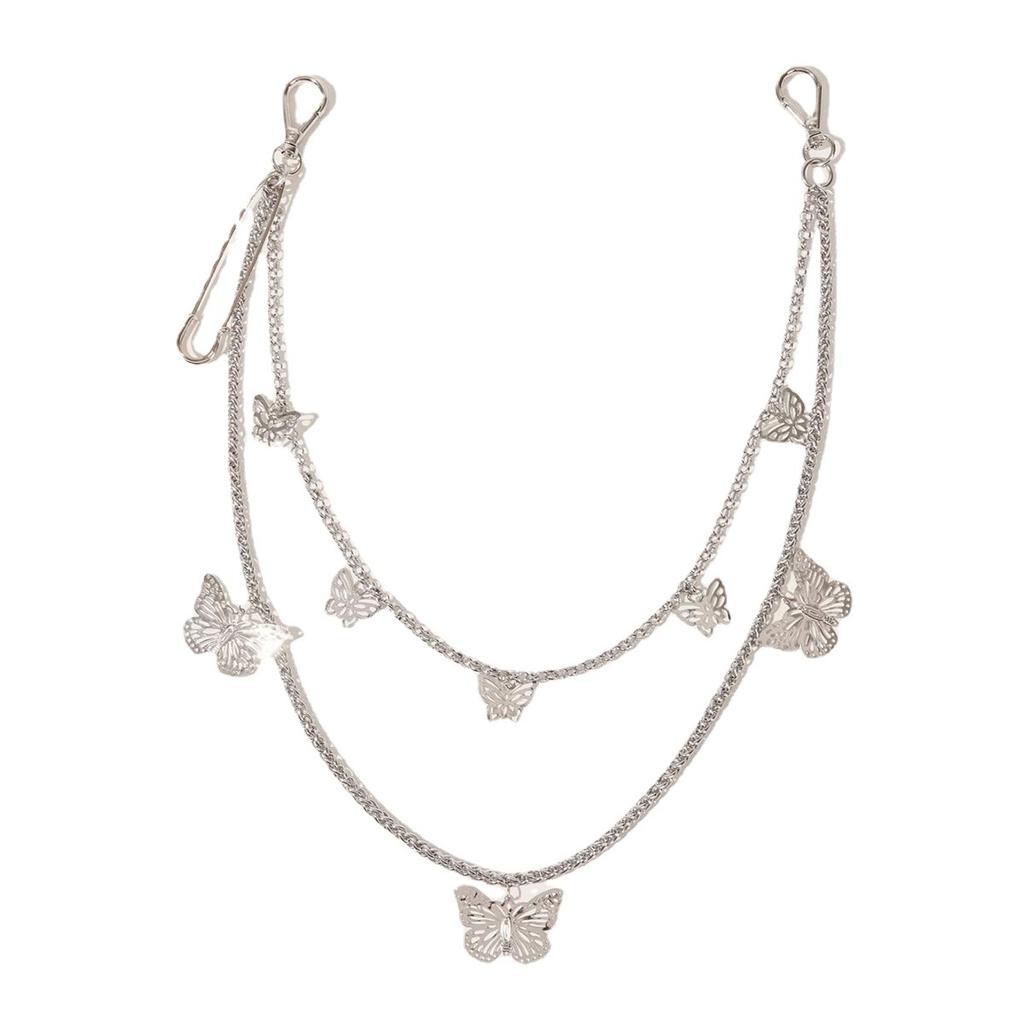 Big Pin Butterfly Pants Chain Double Layer Fashion Sweet Ladies Fashion Metal Waist Chain Waist Chain