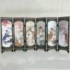 Mini Folding Screen Chinese Style Gift View Home Tabletop Decoration Doll Room Partition Divider 6 Panels Vintage Wood Screen