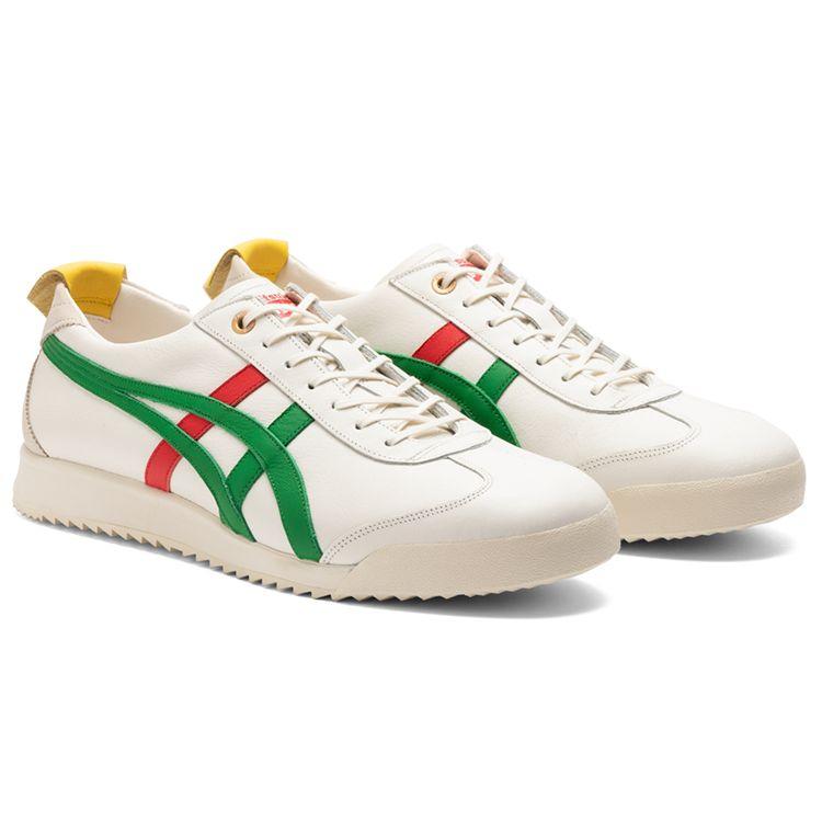ONITSUKA TIGER Mexico 66 Leather Sports Comfortable Non-Slip Wear-Resistant Low-Top Casual Shoes Unisex Sneaker White Red Green 1183B889-103