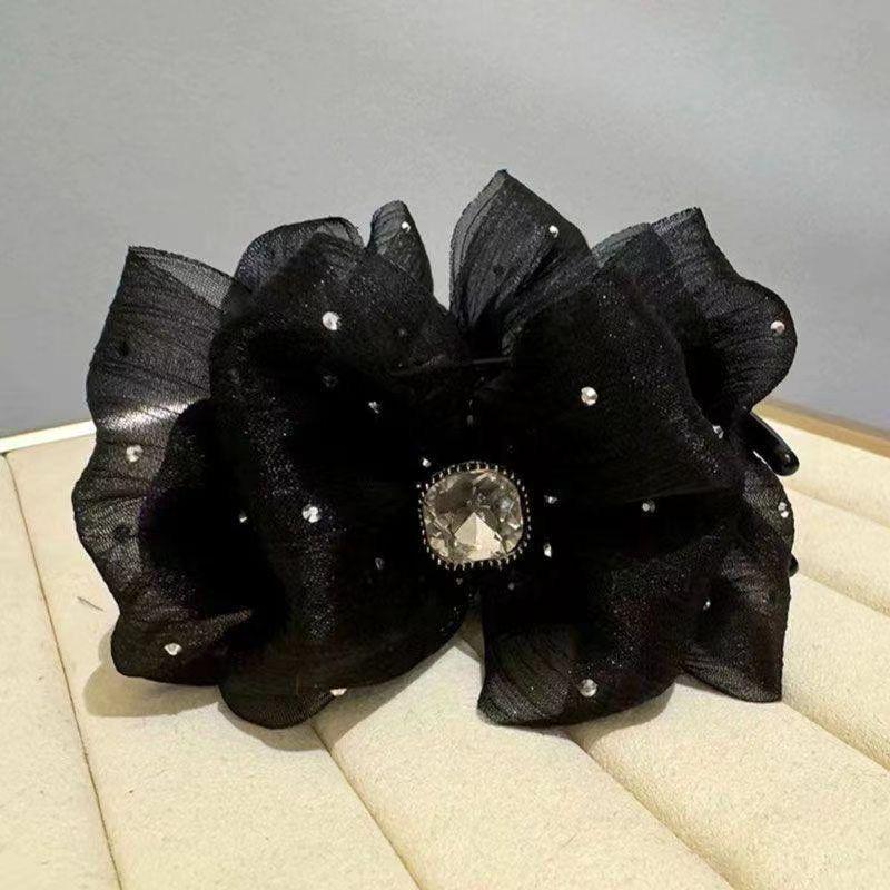 Korean Silk Gauze Bow Updo Bun Hair Clip for Women