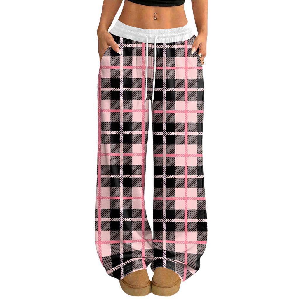 Damskie Codzienne i Modne Elastyczne Spodnie z Szerokimi Nogawkami