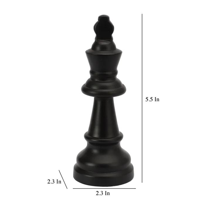 Chess King Black Small – Decorative Chess King Showpiece for Home & Office Tabletop Decor | 6 x 6 x 14 cm