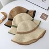New Summer Foldable Straw Crochet Bucket Hat For Women Outdoor Sunshade Fisherman Hat Fashion Lady Holiday Beach Hat Spring Gift