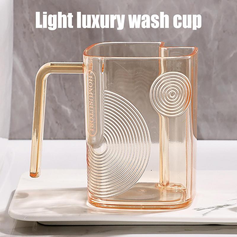 Light Luxury Toothbrush Cup Reusable Drink Tumbler For Mouth Washing With Draining Hole Mouthwash Cup Bathroom Hotel Supplies