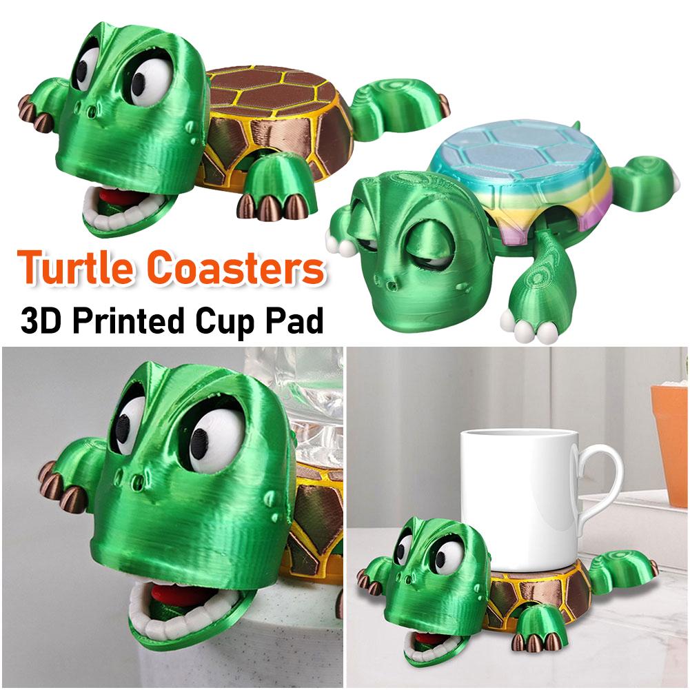 2025 Hot Turtle Coaster 3D Printed Coffee Mug Drinks Holder Tableware for Home Decorative Funny Jumping Tortoise Pops Up Cup