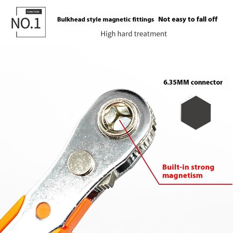 36 Teeth Right Angle Magnetic Tip Ratcheting Screwdriver with L Shape Socket Wrench and Bits Set For Tight Space Repairs