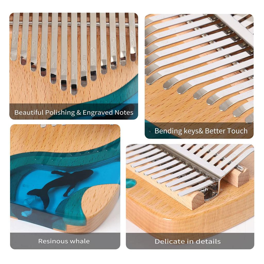 Kalimba Beginner Set, 17 Keys, Tuning Hammer, Japanese Sheet Music, Thumb Piano, Perfect for Kids, Teenagers, Beginners, and Professionals,