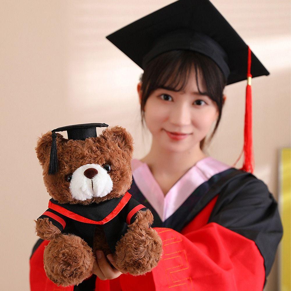 Soft Doctor Cap Graduation Bear Doll Cute Bear Animal Doll Bachelor Bear Plush Toy  Party Favors