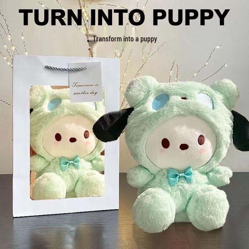 Green Polar Bear Dog Plush Toy for Kids & Girlfriend Birthday - Stuffed Animal with Big Ears
