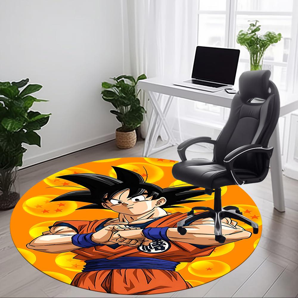 1pcGoku DragonBallZ Office Round Area Rug, Indoor Mat Suitable For Office, Under Office Chairs Bedroom Living Room Home Decor, Room Deco