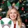 Christmas Tree Hairhoop Glittering Festive Holiday Headwear Gold Glitter Headband Festive Christmas Headbands For Christmas