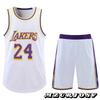 Lakers Kobe 24-es Számú Gyerek Kosárlabda Mez, Lélegző Gyorsan Száradó Sport Szett, Fehér