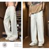 Versatile Breathable Cotton and Linen Loose Straight Linen Trousers Student Drape Wide-leg Trousers Casual Pants Men's Versatile Straight Tube
