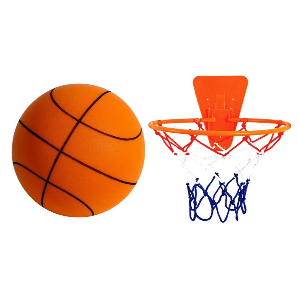 Silent Basketball Foam Size 7/5 Grooved Airless Foam Basketball for Quiet Dribbling Indoor Training Mute Bounce Basketball Ball