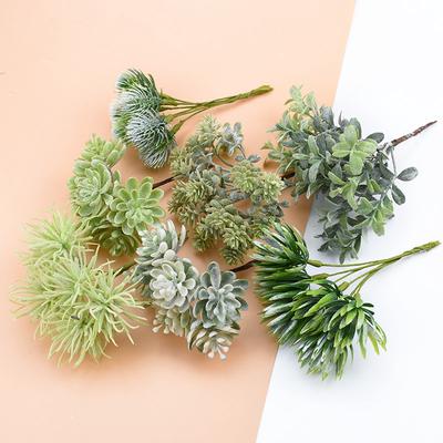 6 PZ Fiori di Seta per Scrapbooking Piante Artificiali per Decorazione Casa Matrimonio Corone di Natale Decorative in Plastica Finta