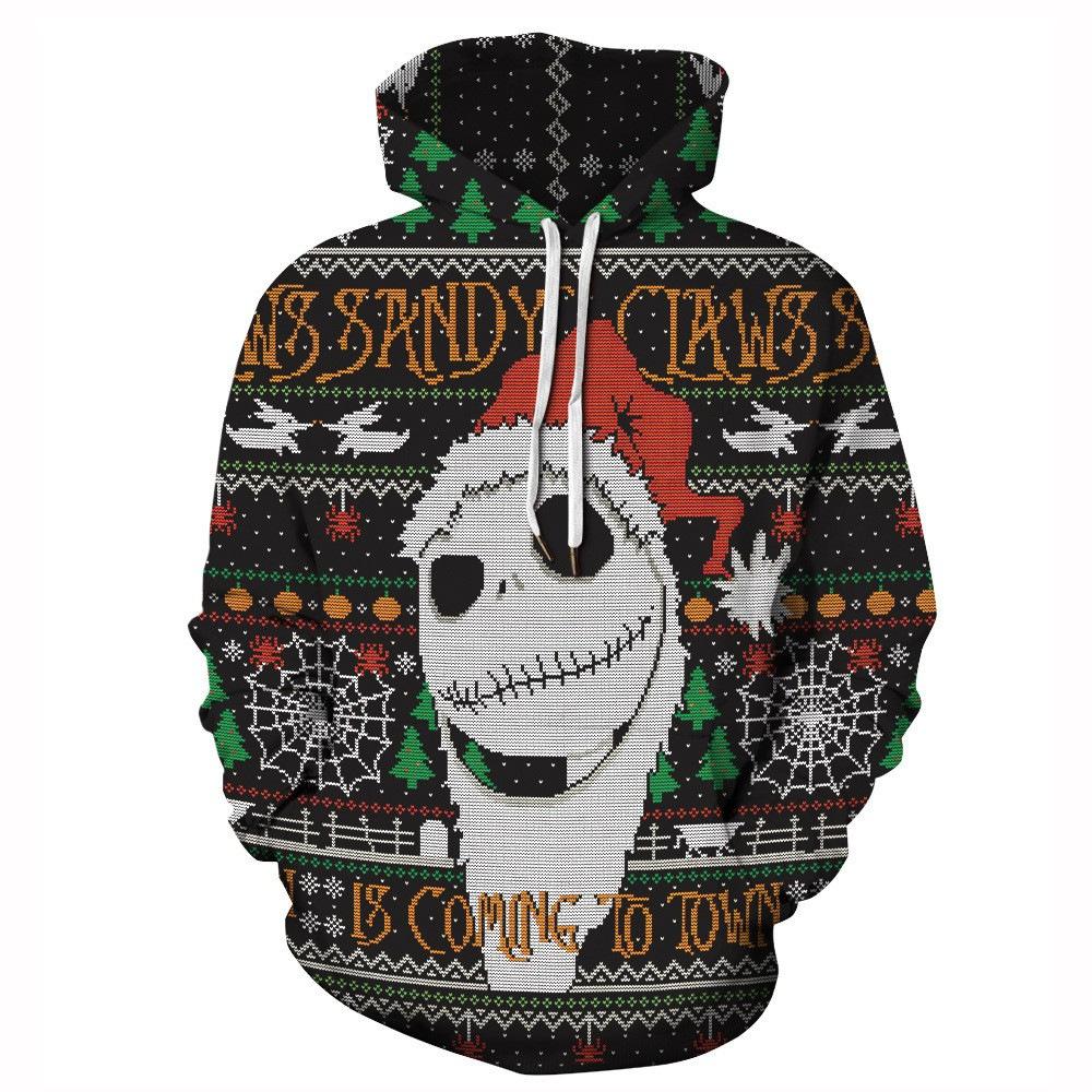 Men's 2024 European and American Christmas Christmas Tree 3D Digital Printed Sweatshirt Cosplay Peripheral Hoodie