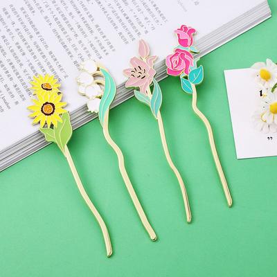 Metal Sunflower Bookmark Creative Flower Book Mark Bookmark Reading Assistant Book Support Beautiful Stationery School Supplies