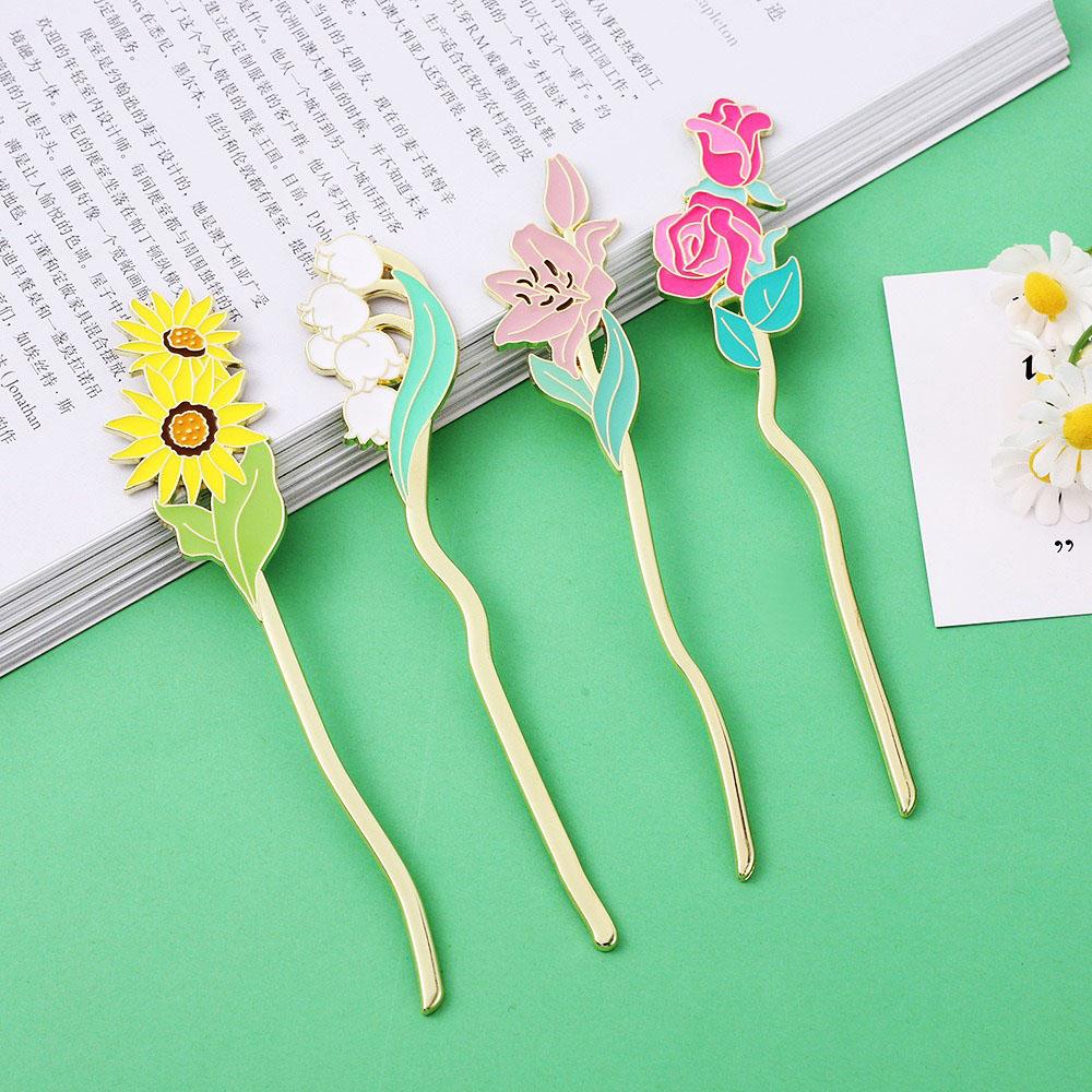 Metal Sunflower Bookmark Creative Flower Book Mark Bookmark Reading Assistant Book Support Beautiful Stationery School Supplies