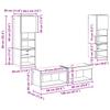 TV Wall Unit with LED Light Strips 6 pcs Reclaimed Wood Effect Particleboard