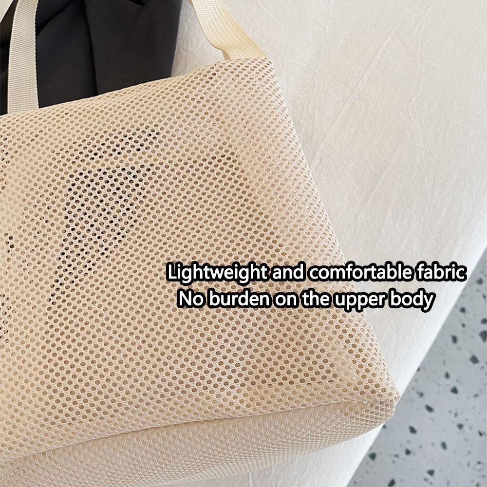 With Handle Mesh Tote Beach Bag Large Capacity Toiltery Makeup Bag Bath Storage Handbag Gym