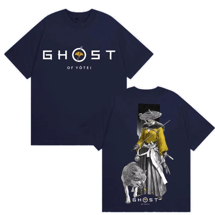 2026 Gioco Giapponese Ghost of Yotei Grafica Cotone Camicia Uomo Stile Ukiyoe Girocollo Manica Corta Moda Donna T-shirt