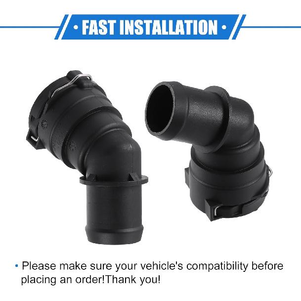 Engine Coolant Hose Connector Lower Hose Quick Water Connector Compatible for Acura TSX 2004-2014, Durable Plastic Black